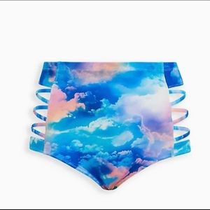 Torrid Multi Sky High Waist Lattice Swim Bottom